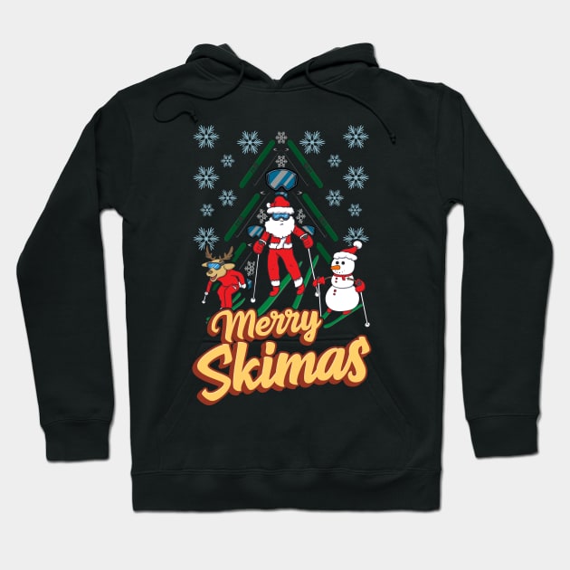 Skiing Christmas Hoodie by KsuAnn